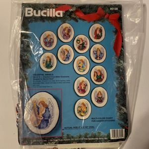 BUCILLA Celestial Angels Ornaments Cross-Stitch Kit #83130 NIP